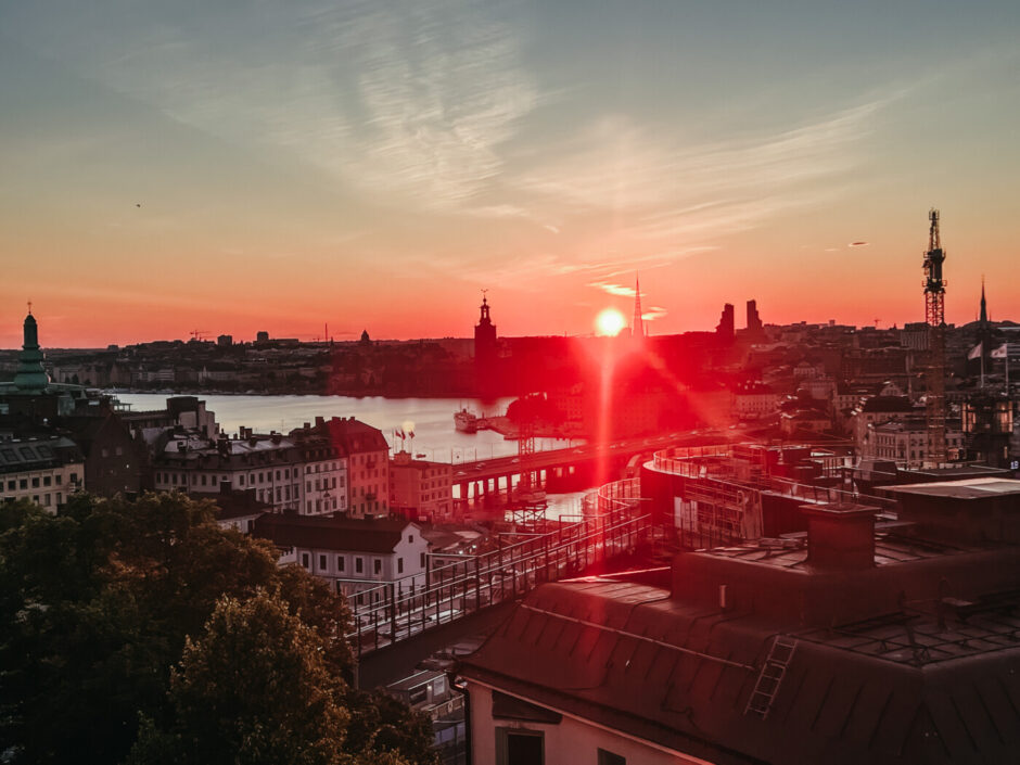 Stockholm sommar solnedgång